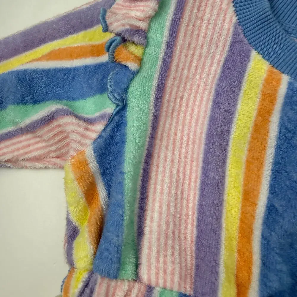 RuffleButts Pastel Striped Terry Coverup Dress - Picture 3 of 5